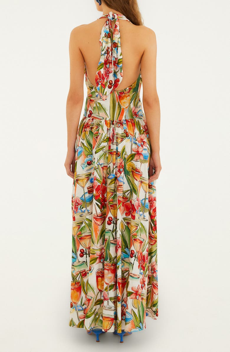 FARM Rio Cocktail Halter Maxi Dress, Alternate, color, Off-White