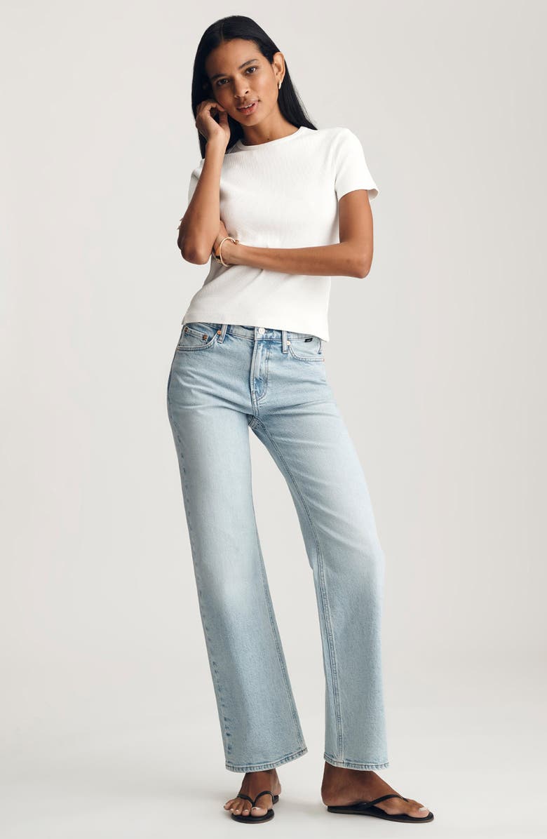 Mavi Jeans Stretch Cotton Rib T-Shirt, Alternate, color, White