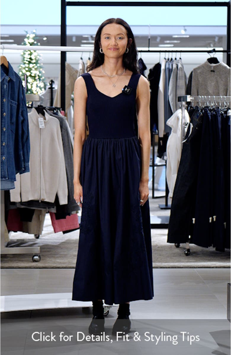 Sleeveless Mixed Media Midi Dress, sales video thumbnail