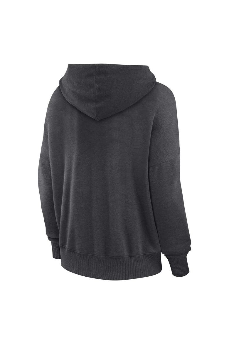 Women's Fanatics Branded Heather Charcoal Miami Hurricanes Campus Lace-Up Pullover Hoodie, Alternate, color, Heather Charcoal