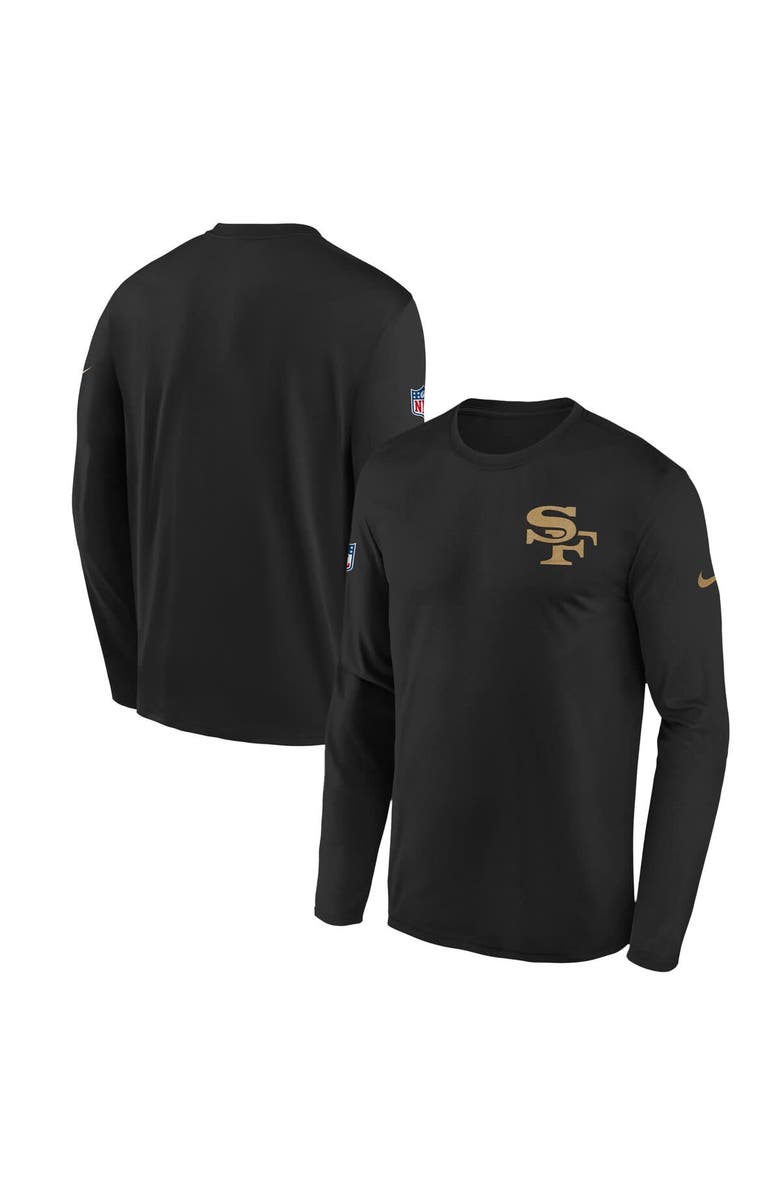 Nike Youth Nike Black San Francisco 49ers 2025 Rivalries Collection Sideline Legend Dri-FIT Long Sleeve T-Shirt, Main, color, Black