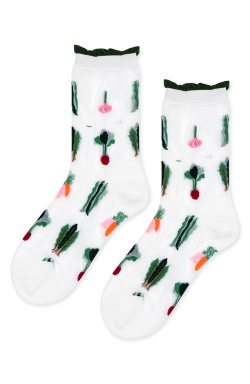 Shop Hansel From Basel Yachae Sheer Crew Socks In White