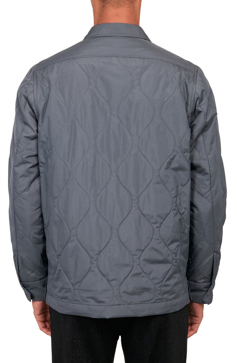 Brooklyn Brigade Solid Water Repellent Quilted Shirt Jacket, Alternate, color, Grey