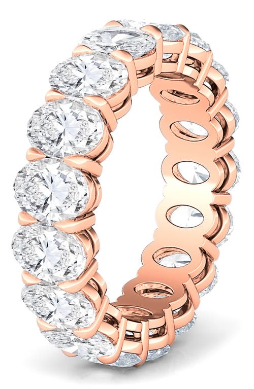 Hautecarat Oval Cut Lab Grown Diamond Eternity Band In Rose Gold