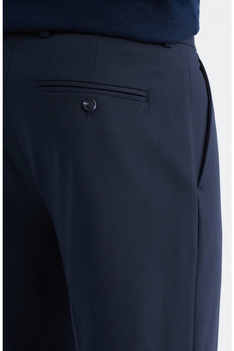 Slim Fit Solid Flat Front Stretch Suit Pants, Alternate, color, NAVY SEABORNE