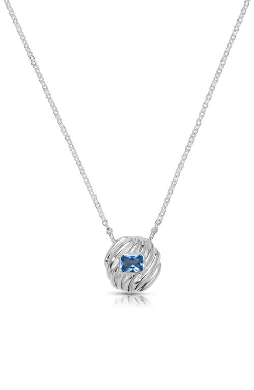 Ettika Crystal Shell Pendant Necklace In Silver