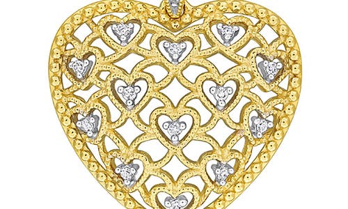 Delmar Diamond Lace Heart Pendant Necklace In Gold