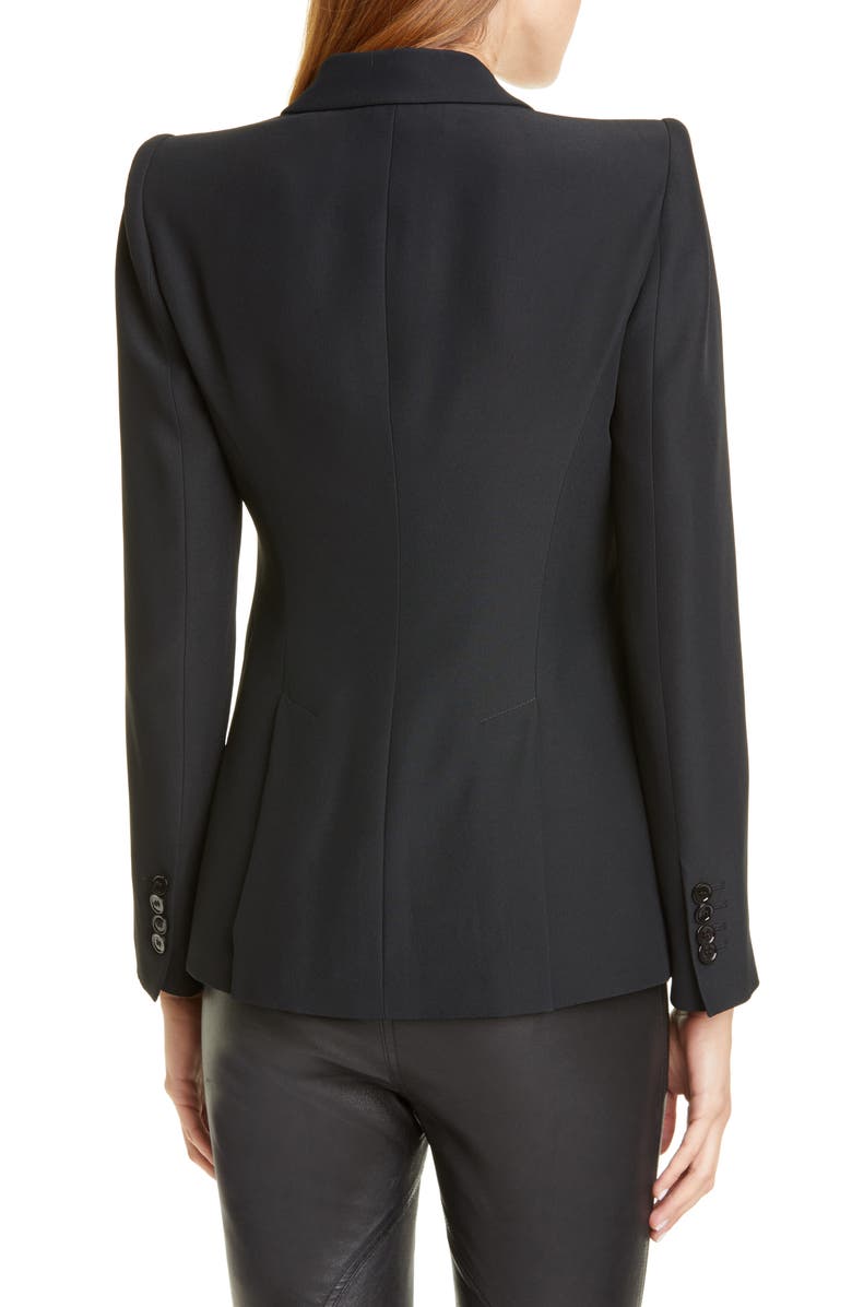 McQueen Alexander McQueen Leaf Crepe Jacket, Alternate, color, Black