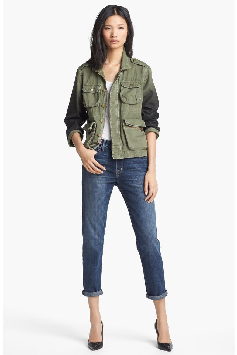 'The Lone Soldier' Coated Sleeve Jacket, Alternate, color, OMBRE COATED ARMY GREEN