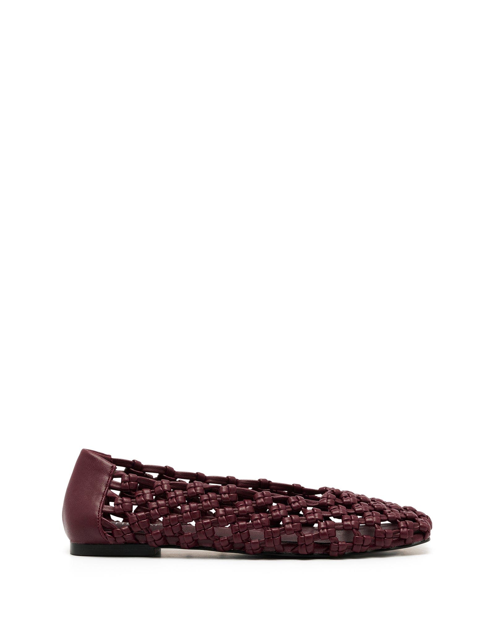 Genesis Square Toe Woven Flats, Alternate, color, BORDEAUX SMOOTH PU