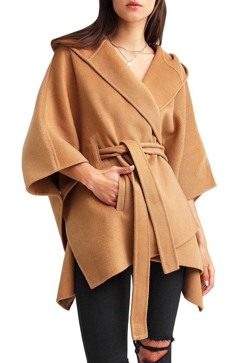 Jackson Landing Wool Blend Cape Coat, Alternate, color, CAMEL