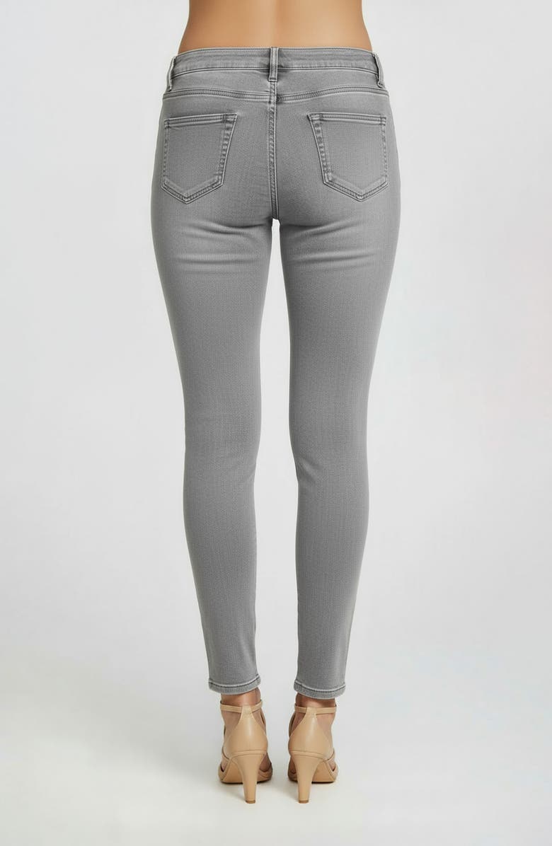 bebe The Rhinestone Slim Fit Skinny Jeans, Alternate, color, Grey Wash