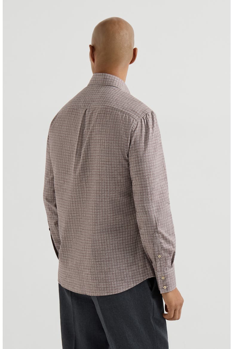 Printed twill shirt, Alternate, color, Brown