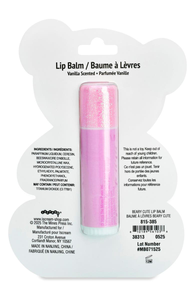 Iscream Kids' Beary Cute Vanilla Lip Balm, Alternate, color, Multi