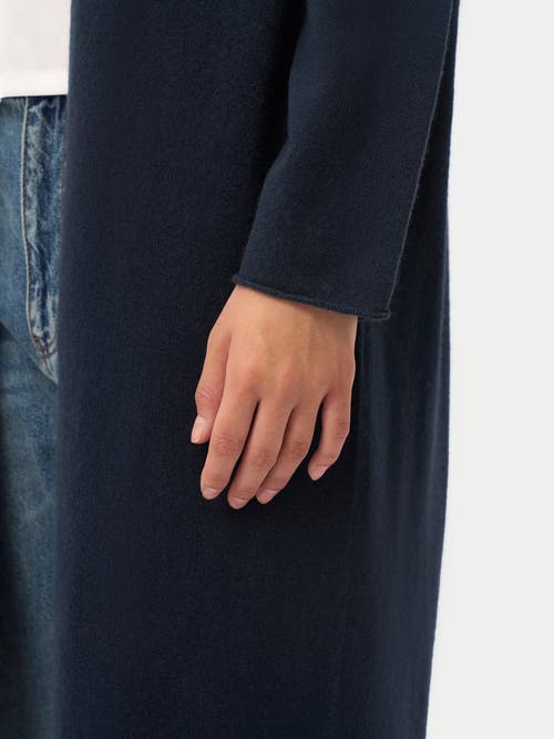 Gobi Mongolian Cashmere 3d Longline Cardigan In Blue