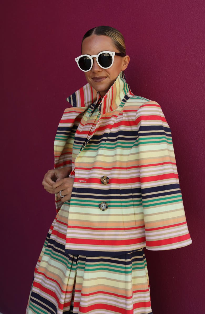 Halogen<sup>®</sup> x Atlantic-Pacific Print Blouson Sleeve Blouse, Alternate, color, 