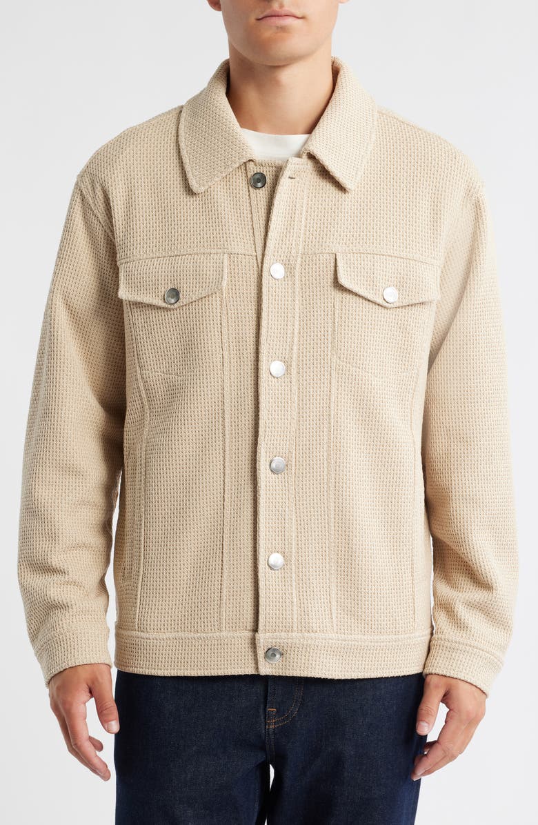 KROST Mesa Waffle Knit Trucker Jacket, Alternate, color, Beige