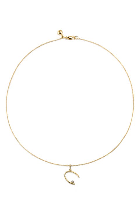 Diamond Initial Pendant Necklace