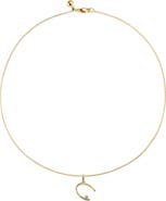 Monica Vinader Diamond Initial Pendant Necklace