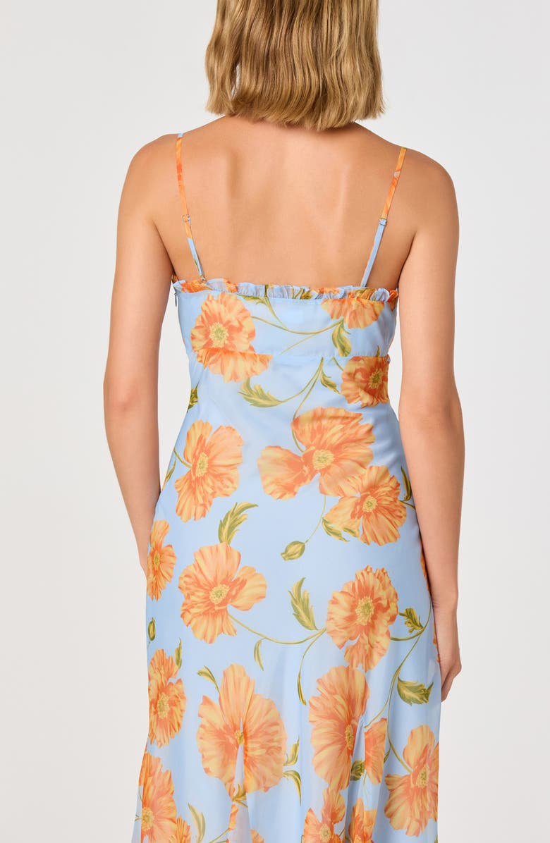 ASTR the Label Maeryn Floral Chiffon Maxi Dress, Alternate, color, Blue Orange Floral