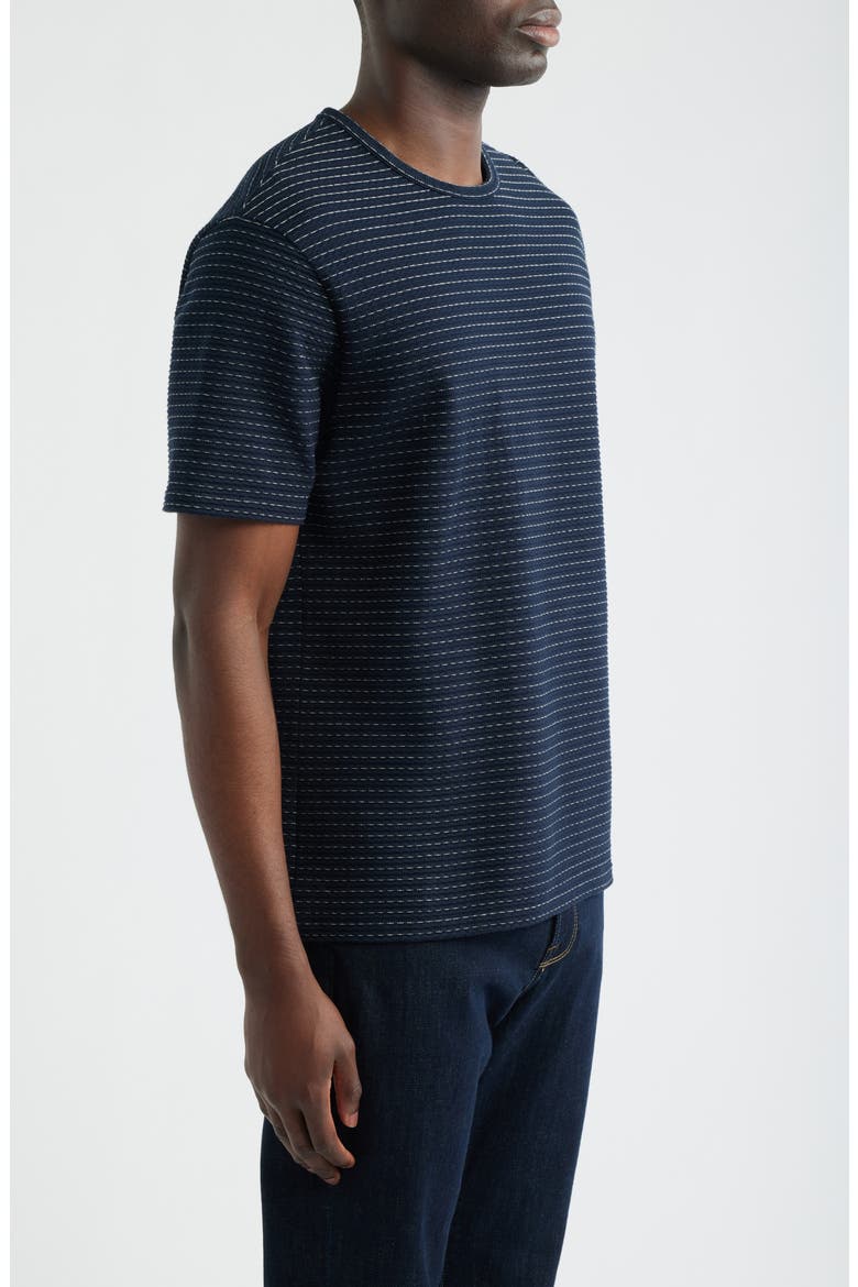 Jacquard Stripe T-Shirt, Alternate, color, NAVY/ CREAM STRIPE