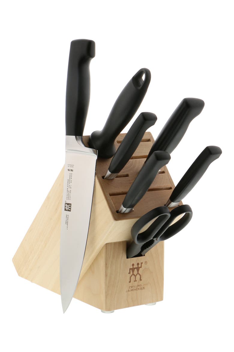 J.A. HENCKELS Four Star 8-Piece Knife Block Set, Main, color, STAINLESS STEEL