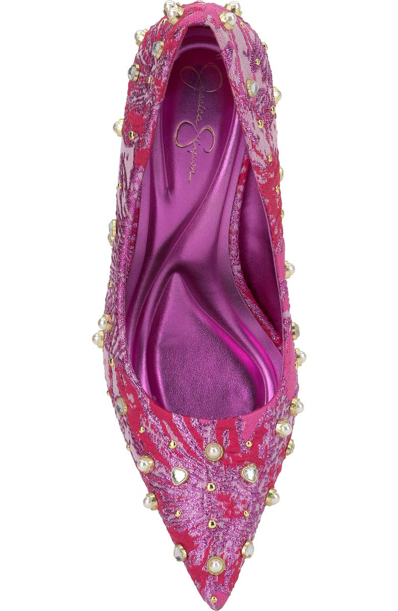 Jessica Simpson Welica Embellished Jacquard Pump, Alternate, color, Pink/ Red