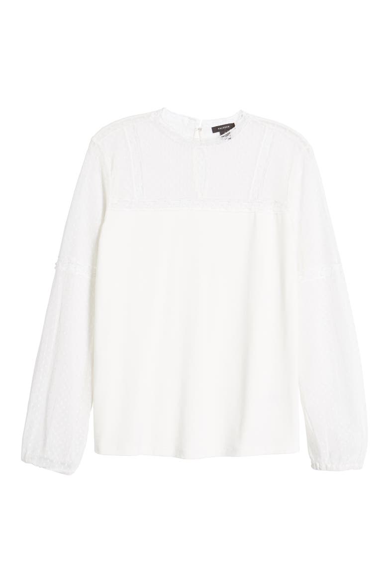 Lace Yoke Top, Alternate, color, IVORY CLOUD