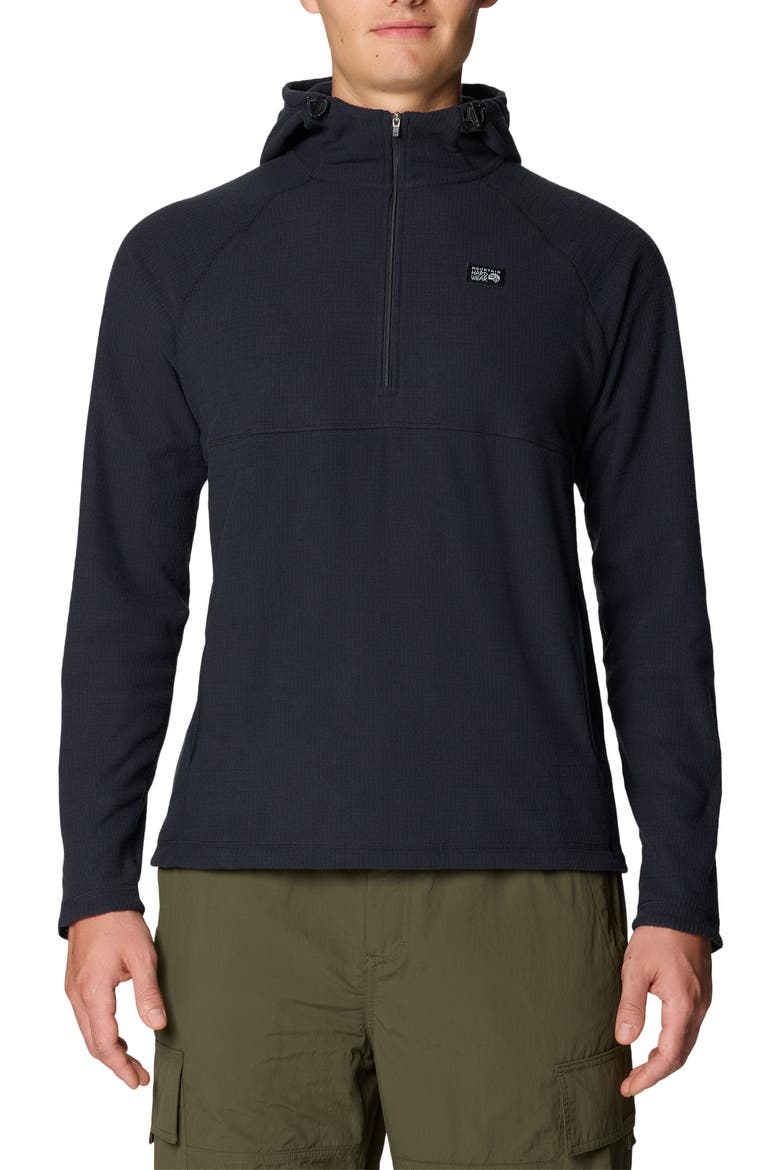 Summit Grid Hoodie, Main, color, BLACK