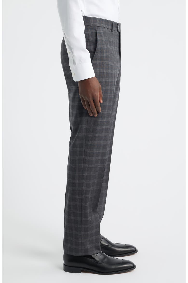 Narrow Plaid Wool Dress Pants, Alternate, color, MEDIUM GREY