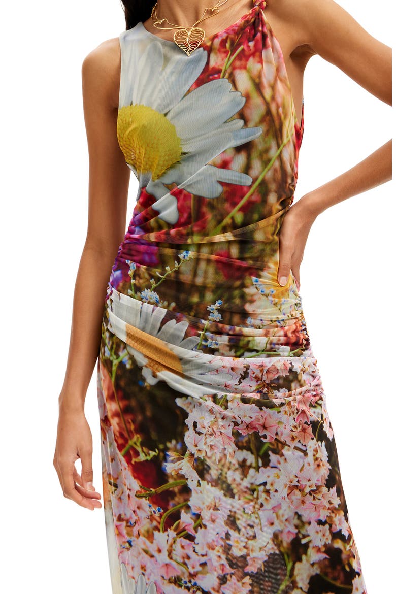 Marigold Floral Ruched Tank Dress, Alternate, color, MIX