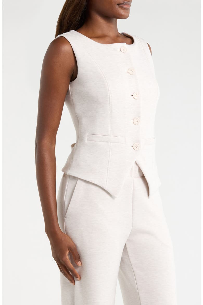 Dreamweave Knit Button Front Vest, Alternate, color, HTR MOONBEAM