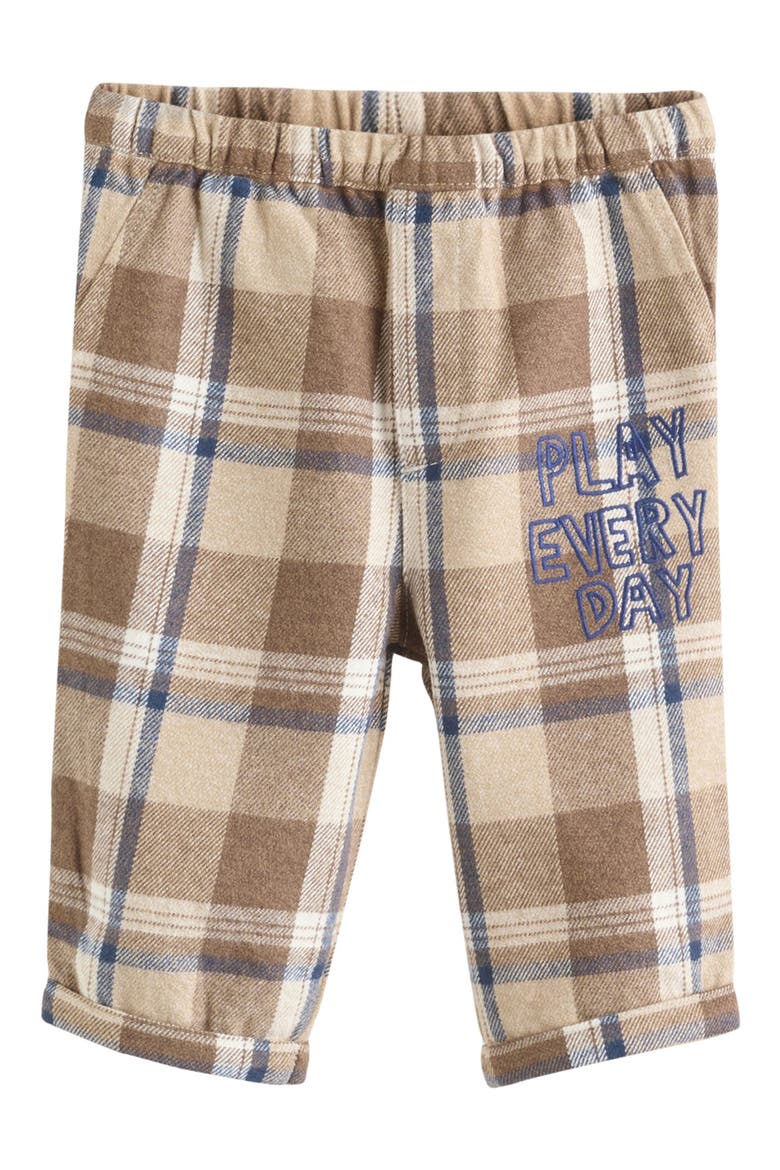 Embroidered Sweatshirt & Check Pants Set, Alternate, color, NEUTRAL