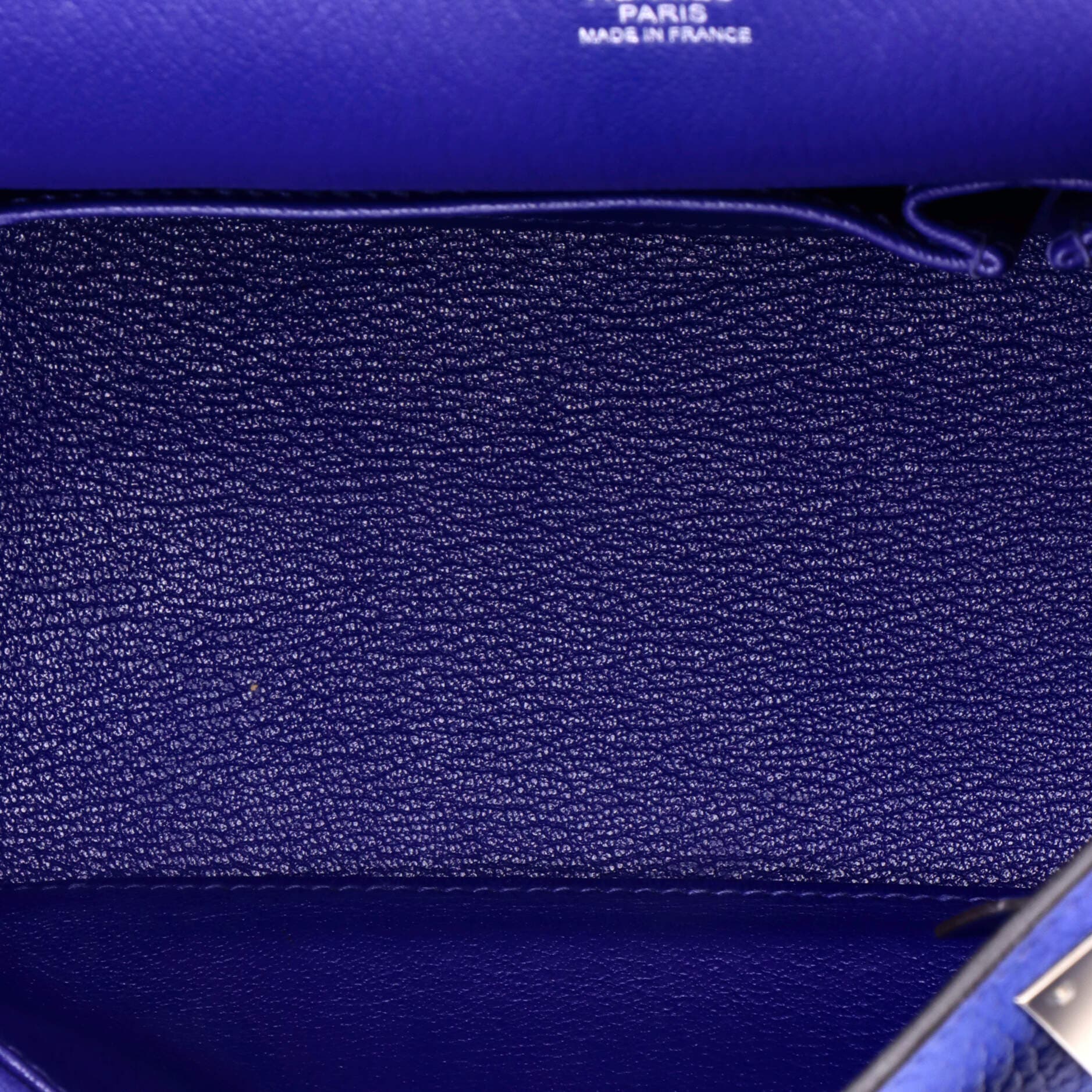 Pre-Owned Hermes Jypsiere Bag Clemence 28, Alternate, color, Bleu Electrique