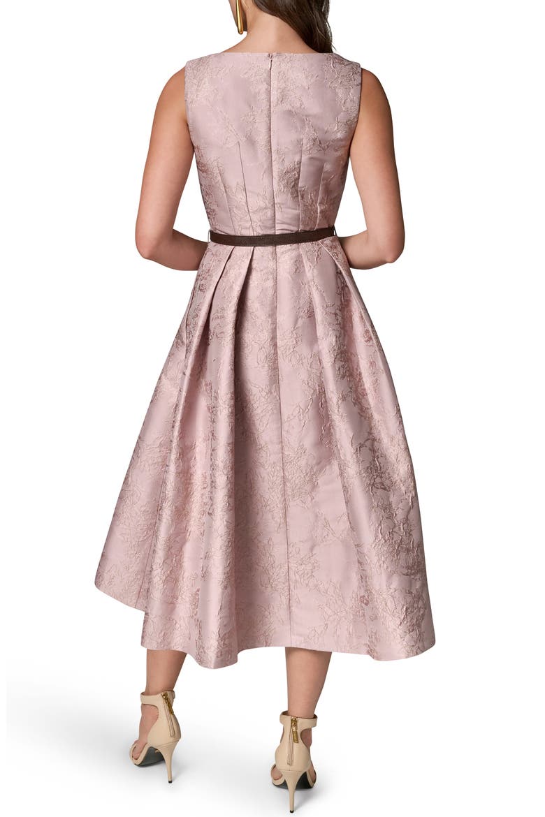 Floral Jacquard Fit & Flare Midi Dress, Alternate, color, LILAC