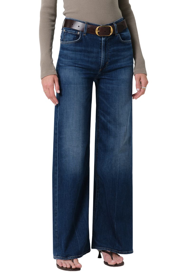 Lyra High Waist Wide Leg Jeans, Alternate, color, ELM DK INDIGO