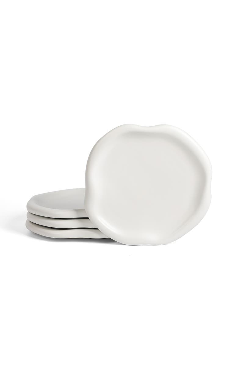 LEMIEUX ET CIE Amorphous Stoneware Dinner Plate Set, Main, color, White