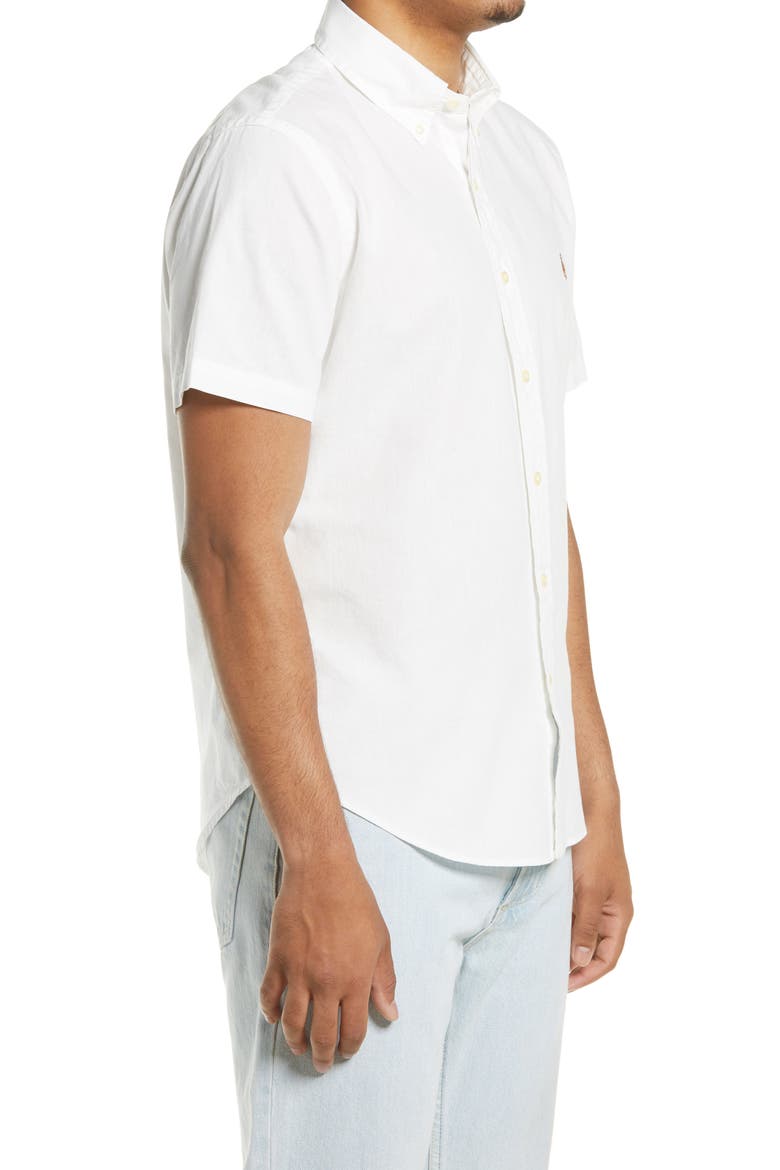 Ralph Lauren Classic Fit Short Sleeve Button-Down Shirt, Alternate, color, WHITE