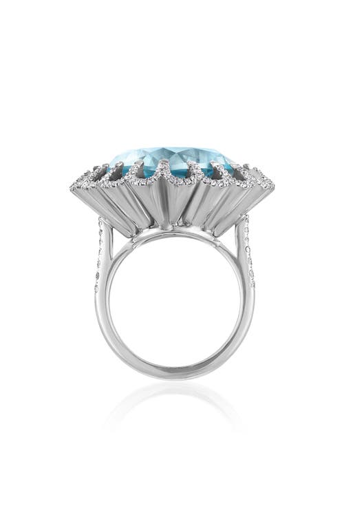 Mindi Mond Aquamarine & Diamond Ring In 18k White Gold