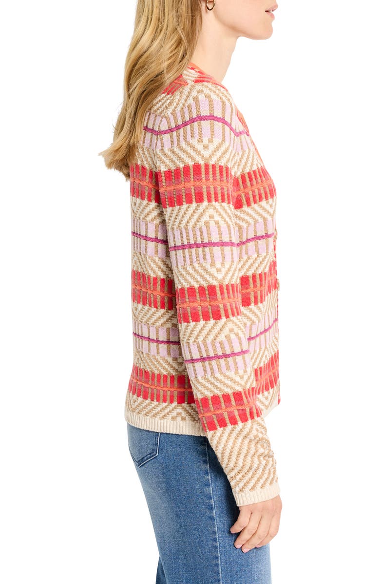 NIC+ZOE Energizer Cotton Blend Cardigan, Alternate, color, Red Multi