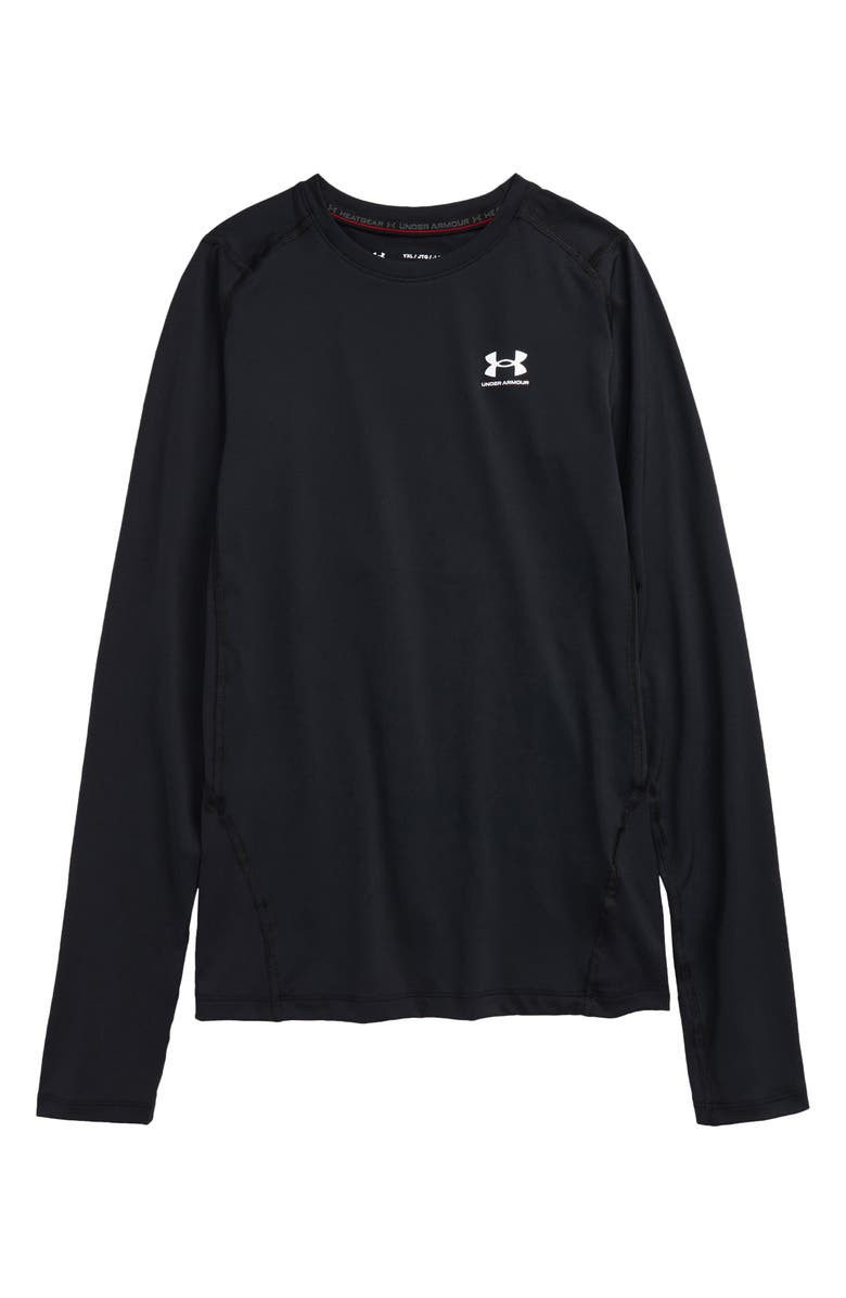 Under Armour Kids' UA HeatGear<sup>®</sup> Long Sleeve Graphic Tee, Main, color, Black/ Pitch Gray
