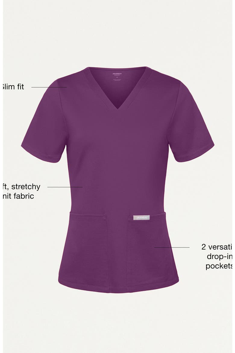 UltraSOFT Essential Comfort Women's 6-Pocket Scrub Set, Alternate, color, Eggplant