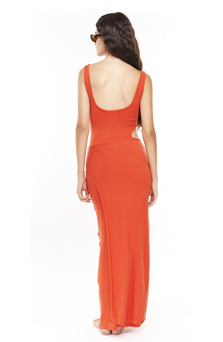 Mother of All Papper Cut Out Maxi Dress, Alternate, color, Orange