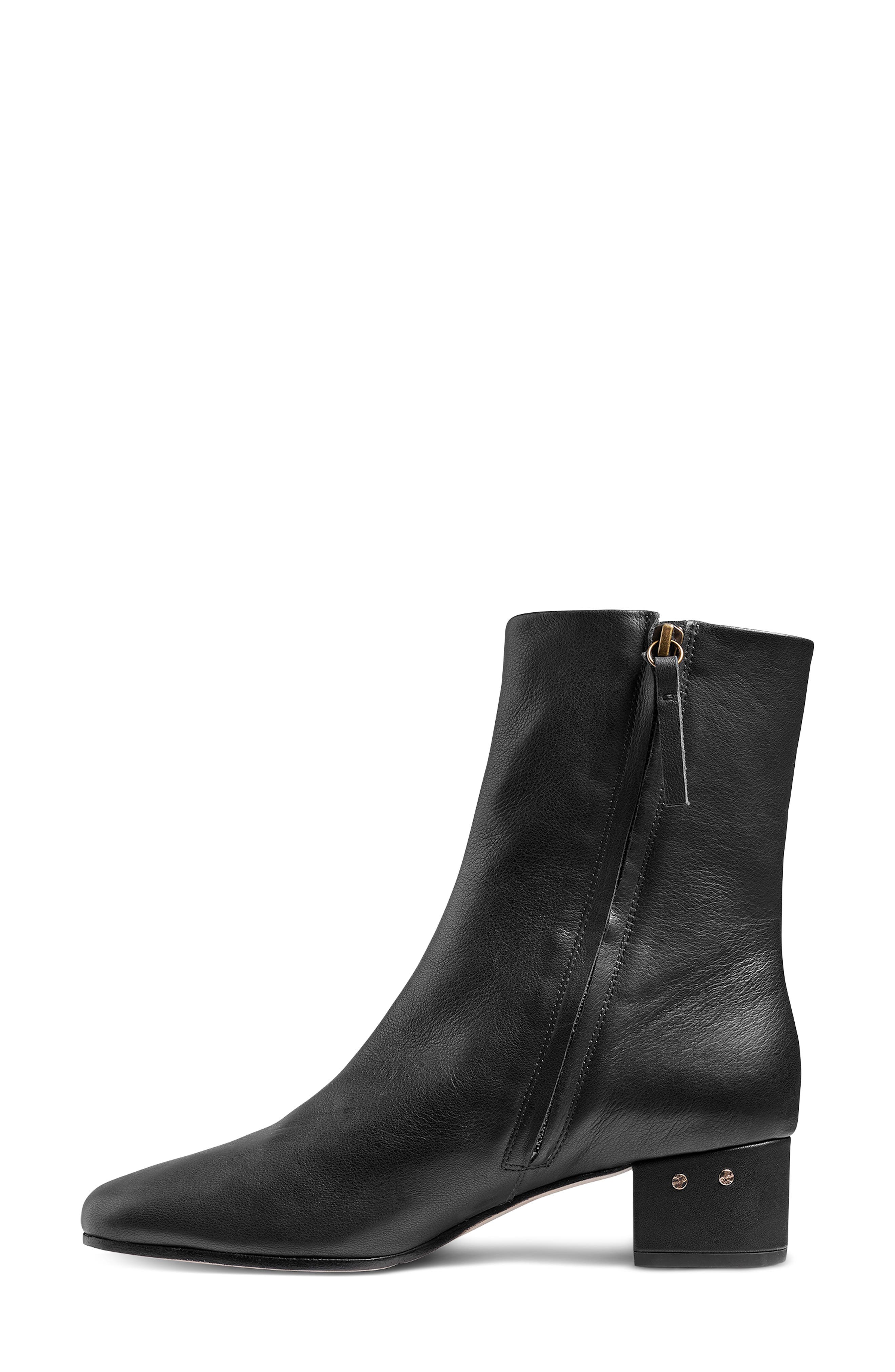 Raven Leather Bootie, Alternate, color, BLACK