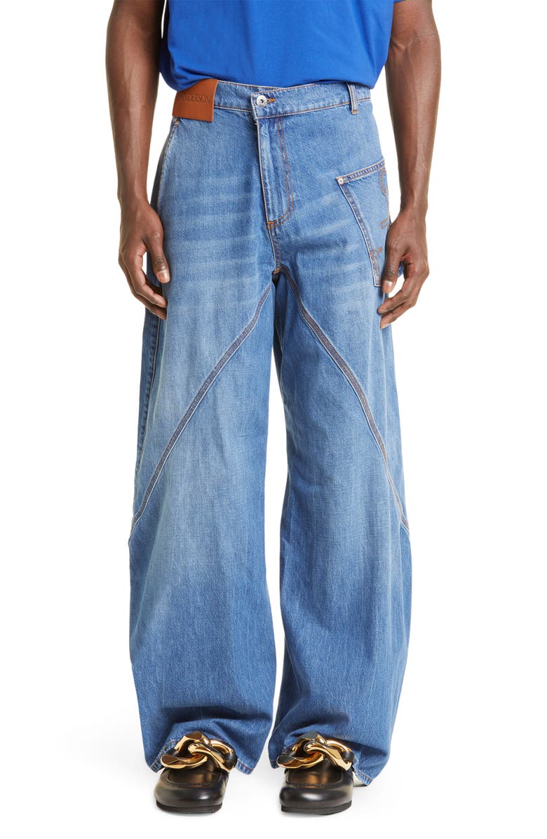 JW Anderson Twisted Workwear Denim Jeans, Main, color, 