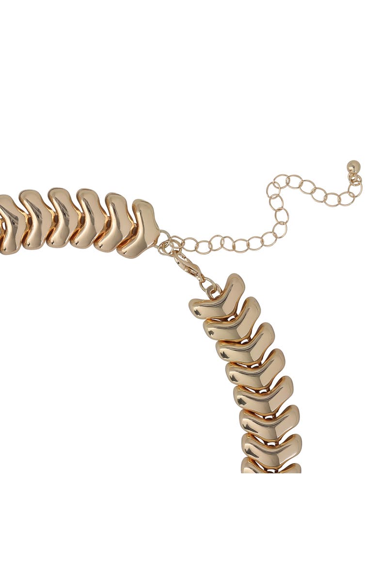 Chunky Gold-Tone Chevron Chain Necklace - 15 + 3.5'', Alternate, color, Gold Tone