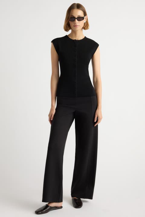 Anh Wide-Leg Ponte Stretch Pant