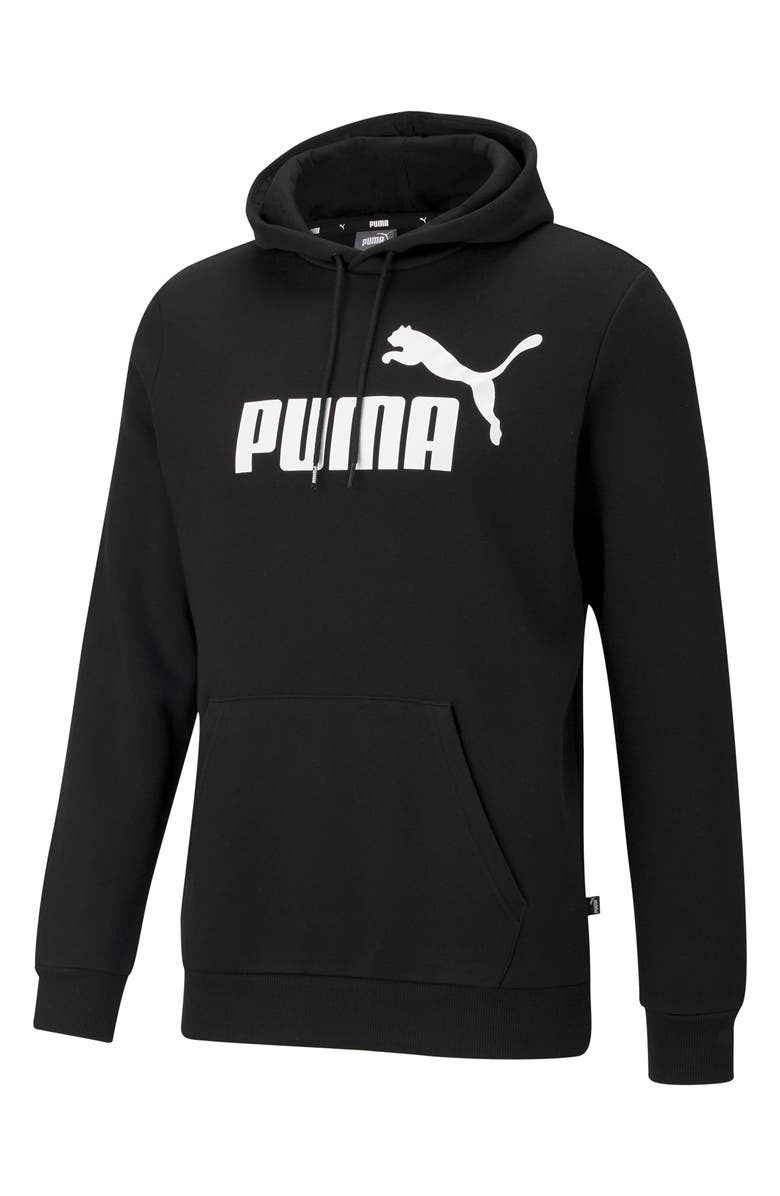 PUMA Essential Big Logo Fleece Hoodie, Main, color, Cotton Black