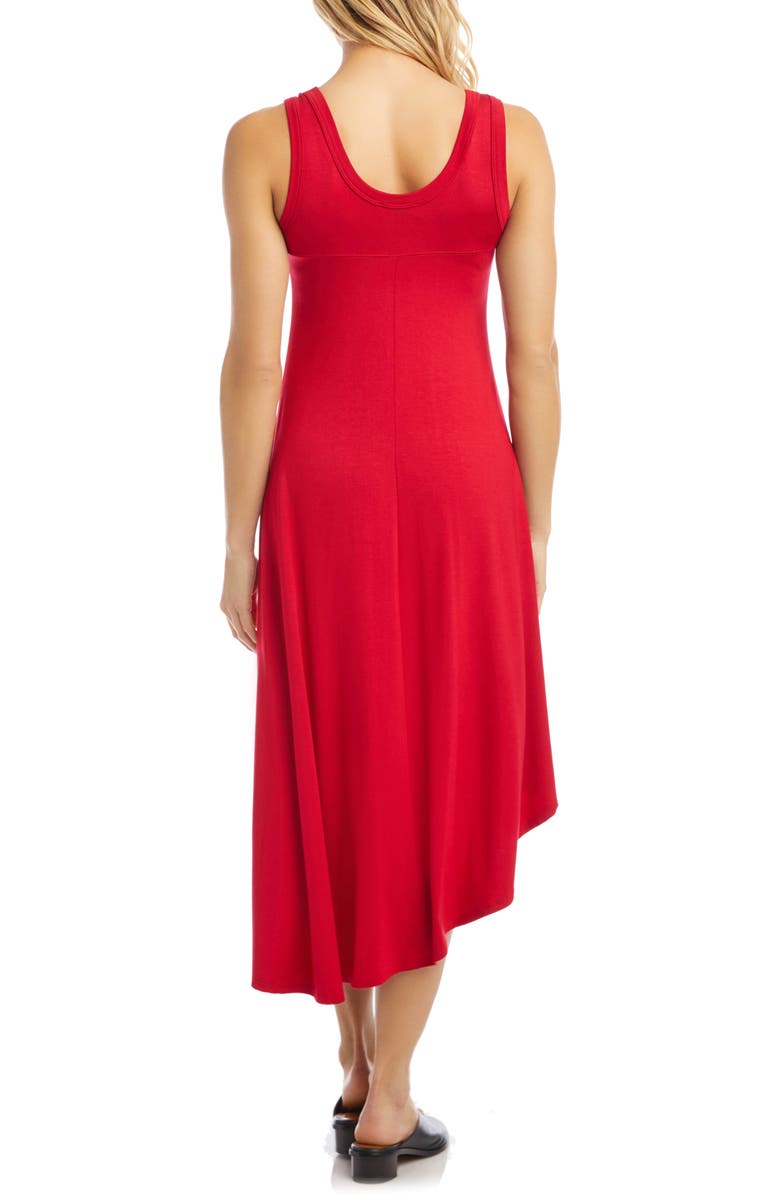 Karen Kane Sleeveless Asymmetrical Hem Dress, Alternate, color, Red