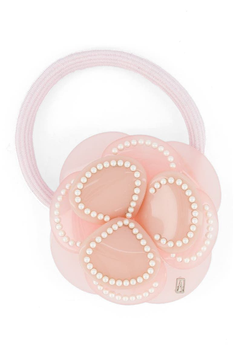 Camelia Acetate Hair Tie, Main, color, Pink